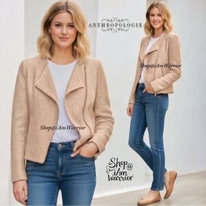 Anthropologie Cartonnier tan nubby boucle moto jacket *shop@iamwarrior